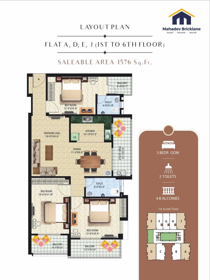 FLAT A, D, E, J (1ST TO 6TH FLOOR)