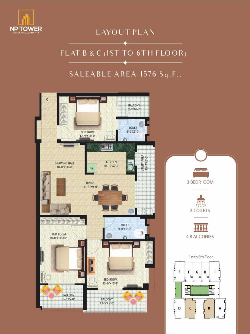 FLAT B & C (1ST TO 6TH FLOOR)