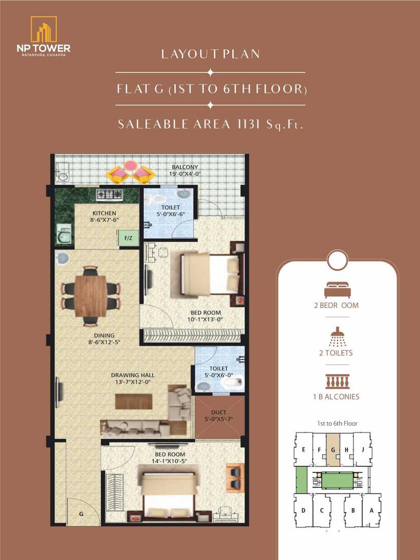 FLAT G (1ST TO 6TH FLOOR)